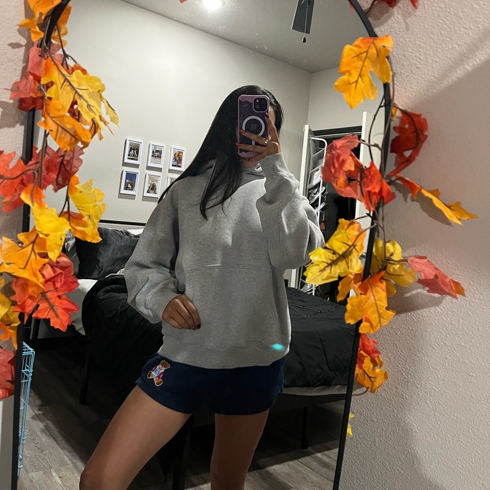 TNA Gray Cozy Fleece Pullover